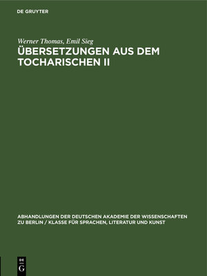 cover image of Übersetzungen aus dem Tocharischen II